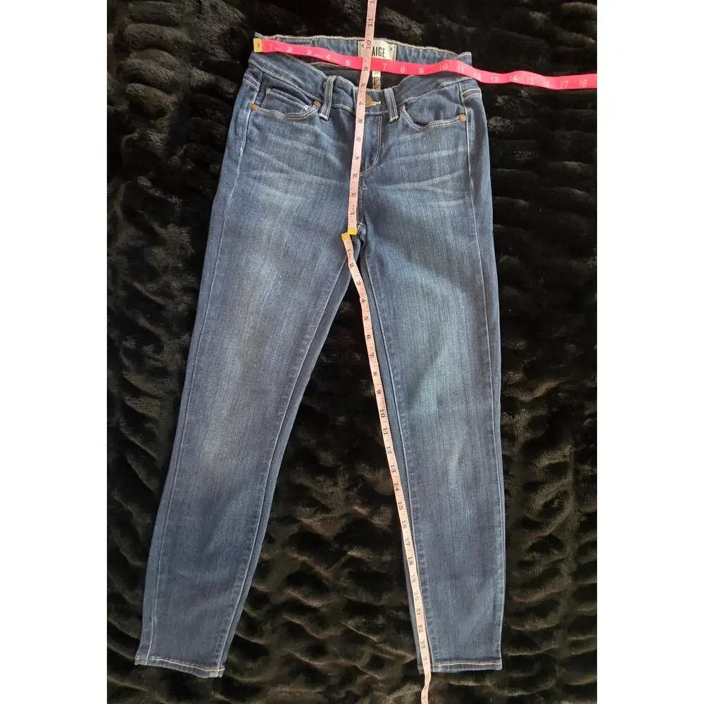 PAIGE Verdugo Crop Skinny Jeans Women's Size 24 Blue Stretch Made in USA